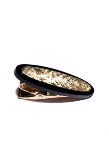 Cravatta vintage in oro giallo 14 kt con onice - Foto 1 di 6