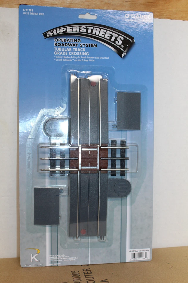 Lionel/K-line #21283 SUPERSTREETS 10" Tubular Track GRADE CROSSING (EZ streets) - Image 1 of 2