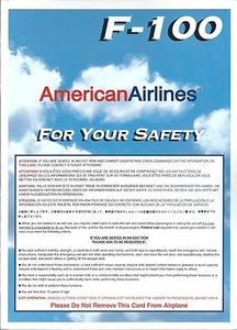 Safety Card - American - F100 - 1997 (S3674) - Picture 1 of 1