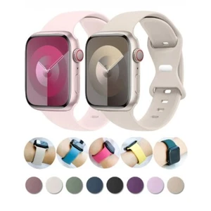Silicone Strap For Apple Watch Band Sport Bracelet iWatch Series 10 SE 3 Ultra 2 - Picture 1 of 38