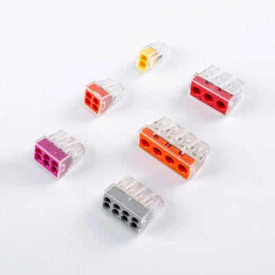 Electric Wire Cable Mini Connector 2 3 4 6 8 10 12 Port Quick Terminal Blocks - Image 1 of 4