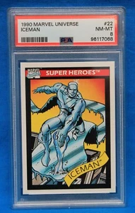 1990 MARVEL UNIVERSE # 22 ICEMAN PSA 8 NM-MT # 96117068 - Picture 1 of 2
