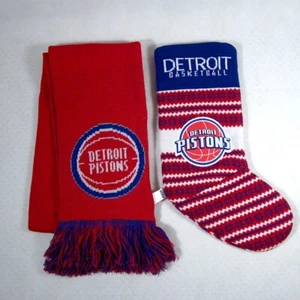 Detroit Pistons Winter Schal und Weihnachtsstrumpf Strick Basketball Fans Neu ohne Etikett - Bild 1 von 5