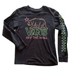 VANS T-shirt Boys Large Graphic Black California Bear Top Skater Long Sleeve