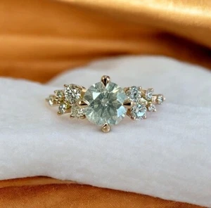 1.90 Ct Round Cut IGI GIA Lab Grown Diamond Engagement Ring 14K Yellow Gold - Picture 1 of 9