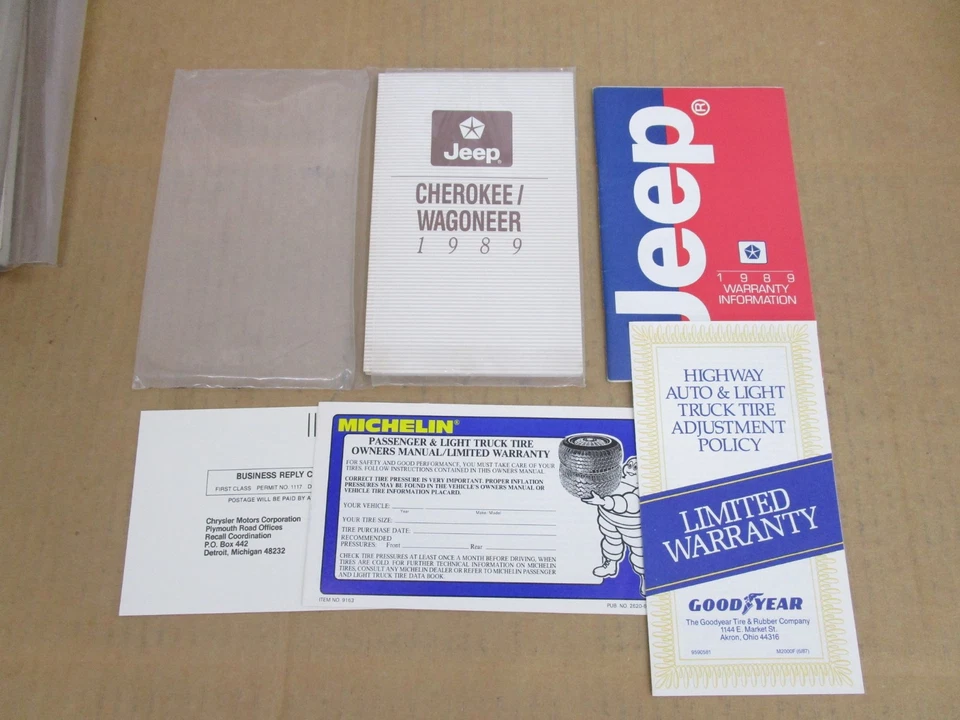 Jeep Cherokee Wagoneer 1989 manual del propietario guantera libro de literatura original Foto 1 de 1