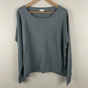 Suéter de gran tamaño Garnet Hill para mujer L azul seda y algodón  - Imagen 1 de 4