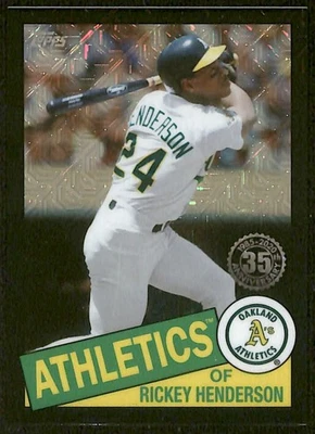 Refratores 2020 Topps '85 Topps pacote prata cromado preto #85TC-32 Rickey - Imagem 1 de 2