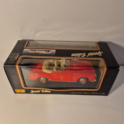 Coche diecast Maisto 1955 Mercedes Benz 190SL rojo 1/18 edición especial # 31824 Foto 1 de 4