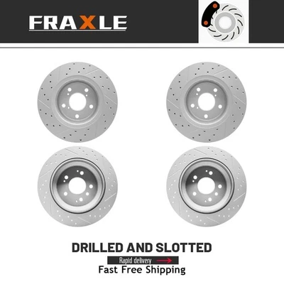 Front Rear Drilled Disc Brake Rotor For Honda Passport Pilot Ridgeline 2016-2022 - Image 1 of 4