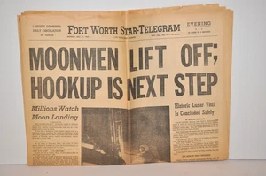 MOONMEN Lift Off "Fort Worth Star Telegram" 16-seitige Zeitung 21. Juli 1969 - Bild 1 von 8