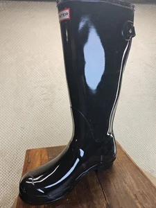 Hunter Ladies Knee High Rainboots Hi Gloss SIZE 11 NEW NO BOX Made In England - Picture 1 of 17