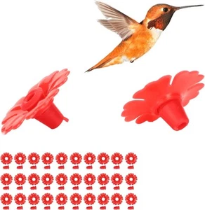 Juego de 30 Comederos Colibríes Repuesto Flores Suministros Piezas Alimentación Rojo - Imagen 1 de 9