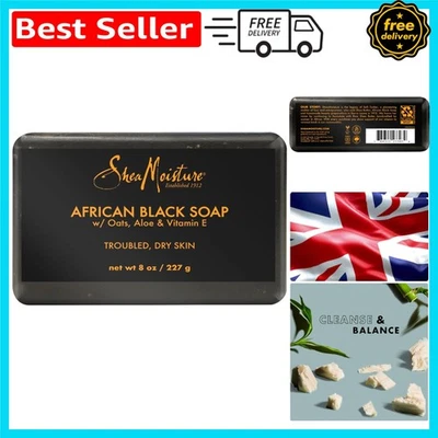 African Black Soap Bar with Shea Butter 8oz - Nourishing & Gentle for All Skin - Image 1 of 4