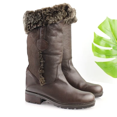 Botas Thalassa Blondo Mujer Talla 9 Impermeables Altas Marrón Sherpa Shearling Lug Foto 1 de 4