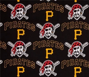 PITTSBURGH PIRATAS MLB ESTAMPADO INTEGRAL TELA 100% ALGODÓN POR 1/2 YARDA - Imagen 1 de 2
