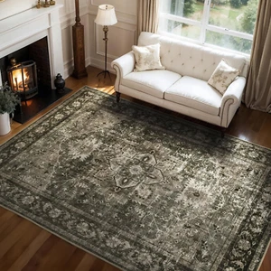 Dark Green 5X7 Area Rugs for Living Room Rug Washable Bedroom Rug Dining Room... - Picture 1 of 6