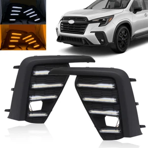 LED DRL Turn Signal Fog Lights Lamp Cover Trim Bezel Fit 2023-2024 Subaru Ascent - Picture 1 of 13