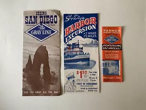 Vintage Tanner Grey Line Bus Sightseeing Brochure 1940/50's San Diego Boat Tours - Picture 1 of 12