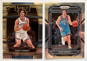 Lote de 2 tarjetas Josh Giddey, 2021-22 Select Rookie RC #58, 2022-23 Prizm Base #61 - Imagen 1 de 4