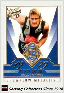 2014 Select AFL Honours Brownlow Gallery Card BG30 Peter Moore (Collingwood)
