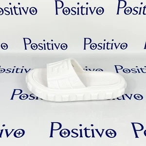 Balmain Mens White Ari Rubber Slides Sandals US 9/10 EU 42/43 New - Picture 1 of 7