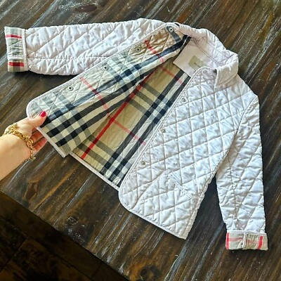 9-10 Años Auténtico BURBERRY Niña Joven Chaqueta Abrigo Prendas Exteriores Nova Check Rosa Foto 1 de 4