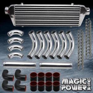 KIT DE TUBERÍAS INTERCOOLER FMIC ALUMINIO CROMADO UNIVERSAL 2.5" 12 PIEZAS con SILICONA NEGRA - Imagen 1 de 1