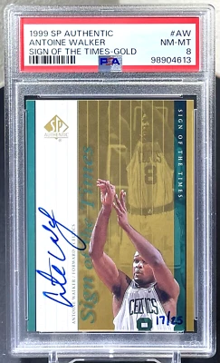 ( Gold /25 ) Antoine Walker 1999-00 SP Authentic Sign Of The Times Auto PSA 8 - Image 1 of 3