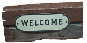 Rustic Vintage Barnwood Welcome Sign kitchy Granny Core Retro Old School Deco BO - Picture 1 of 9