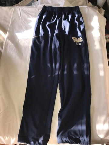 NIKE Dri-Fit PITT Panthers MARCHING BAND Navy Blue WARMUP PANTS Adult S 26-34" W Cover
