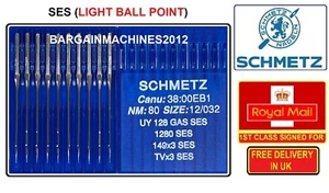 SCHMETZ TVX3 SES UY128 GAS SES NM:80 SIZE12/032 INDUSTRIAL SEWING MACHINE NEEDLE - Picture 1 of 4