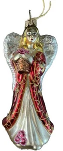 Marquis Waterford Holiday Heirlooms Ornament Blown Glass RED ANGEL Hand Painted - Picture 1 of 8