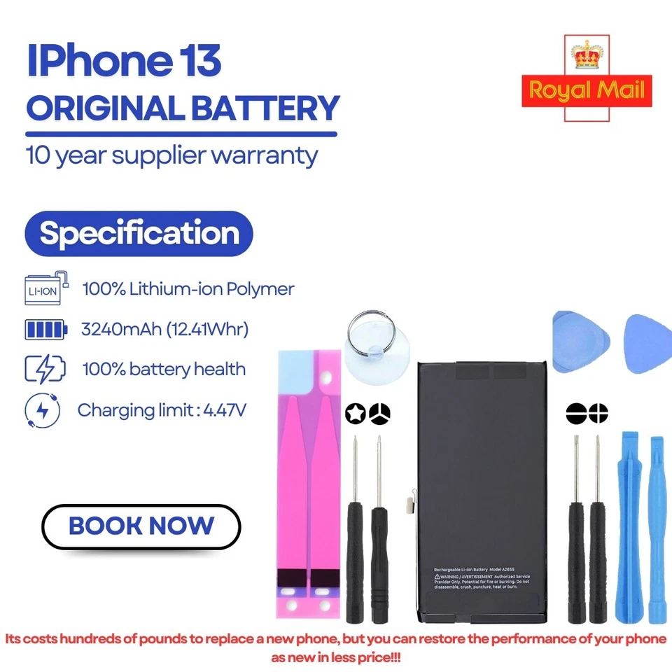 iPhone 13 Replacement Battery Premium Quality 3240MAH with Adhesive UK - Image 1 of 1