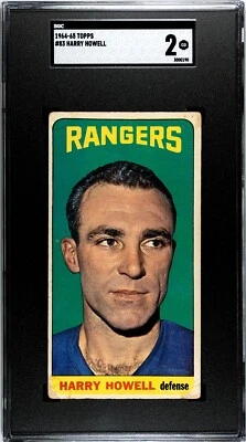 1964-65 Topps Hockey #83 Harry Howell New York Rangers - SGC 2 Good  - Image 1 of 2