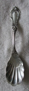 Burgundy Reed and & Barton Sterling Silver Sugar Shell Spoon 6 1/4” - Picture 1 of 2