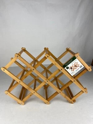 Lipper International Folding Bamboo Wine Rack. New With Tags. - Image 1 of 3