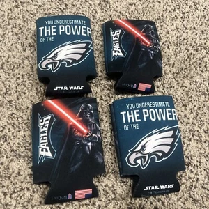 4 Eagles NFL Star Wars Darth Vador Can Cooler 12 Oz Koozies USA Made - Picture 1 of 3