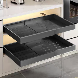 1/2 x Teleskopschublade Ausziehbar Schublade Küchenschrank Organizer Kein Bohren - Bild 1 von 12