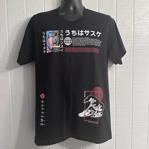 Naruto Shippuden Itachi Uchina T-shirt Men’s Large Black Red Graphic Print Tee - Picture 1 of 9
