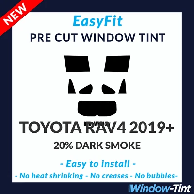 EasyFit Static Pre Cut Window Tint For Toyota Rav4 2019 20% Dark Rear - Image 1 of 3