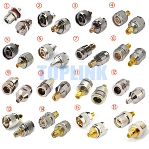 1x SMA RP-SMA Male Female to UHF PL259 SO239 N Male Female Adapter RF Connector - Foto 1 di 18