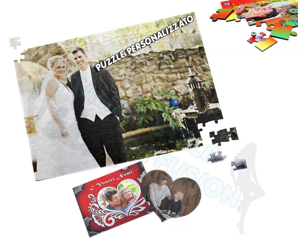 PUZZLE PERSONALIZZATO STAMPA PERSONALIZZATA A3 29 X 42CM MATRIMONIO BOMBONIERA - Immagine 1 di 1