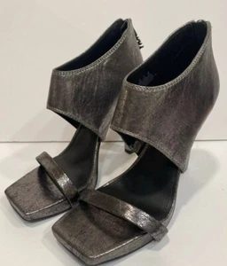 DKNY Dava Sandal Ankle Cuff Gunmetal Heel Size 9.5M - Picture 1 of 8