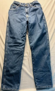 Wrangler Jeans Men Size 28 x 32 (actual 27 x 31) Flannel Lined Blue Cotton VGC - Picture 1 of 9