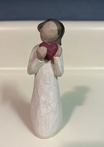Statuina in resina angelo del cuore albero di salice alta 5” senza ali - Foto 1 di 7