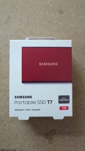 Samsung T7 1To USB 3.2 Disque SSD Externe Portatif - Rouge Métallique... - Photo 1/5