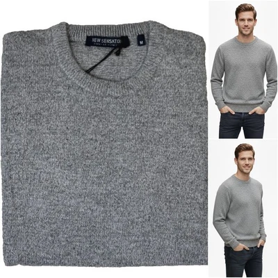 Suéter Hombre Lana Pullover Pesado Melange Jersey Cuello Redondo Suéter M L XL - Imagen 1 de 4