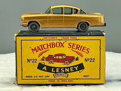 Matchbox Lesney 1958 #22B Vauxhall Cresta, excelente estado, en caja todo original Foto 1 de 4