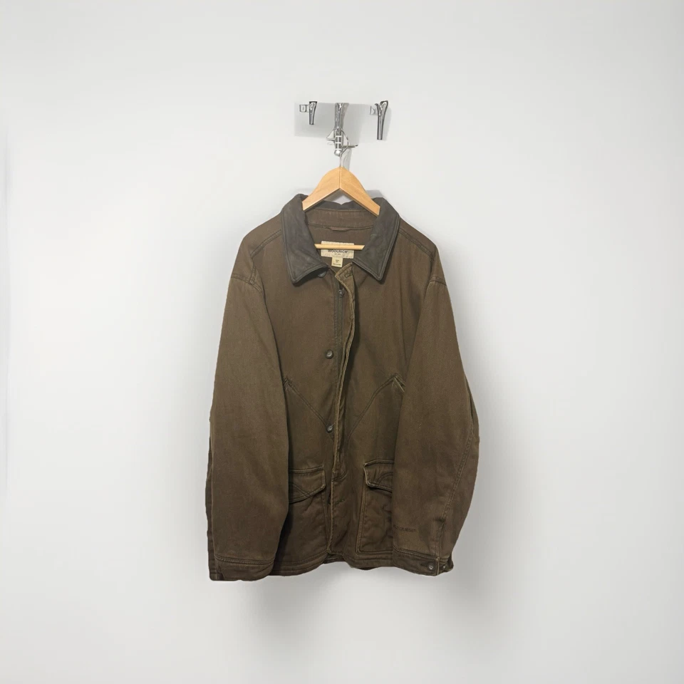 Jaqueta Woolrich Casaco Celeiro de Lona 2XL Masculina Lã Forrada Marrom Roupa de Trabalho Tarefa Antiga - Imagem 1 de 4